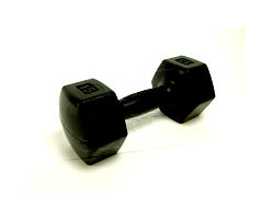 MCIRD15-Rubber Hex Dumbbells, 15 LBS