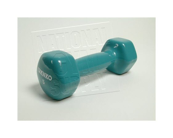 Vinyl Hex Dumbbell, 5lbs (Powder Blue) - Click for larger picture