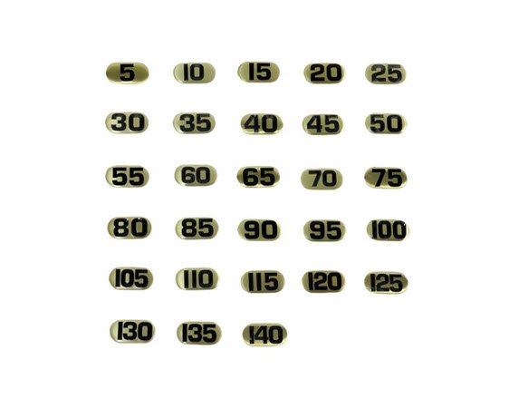 Number Set, Metal Plates 5-140 - Click for larger picture