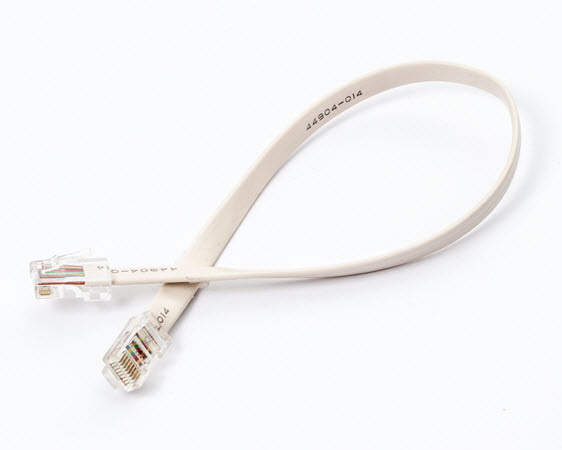 PR1111-Cable Assy, Mod,8P8C,1-1, White 14"