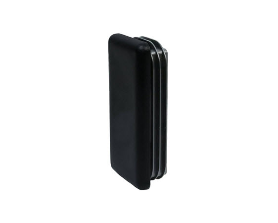 PSP1392-End Cap, Rec Tube, 2x4, Black Plastic