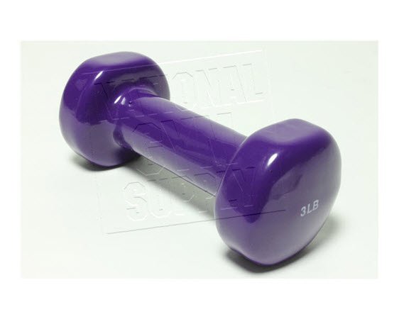 Vinyl Coated Hex Dumbbell, 3 Lbs(Purple) - Click for larger picture
