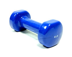 XMCAND06-Vinyl Coated Hex Dumbbell, 6 lbs (blue)